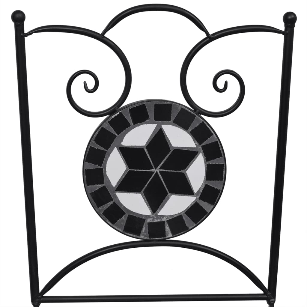 Patio Furniture | Black and White | Powder-coated iron and ceramic