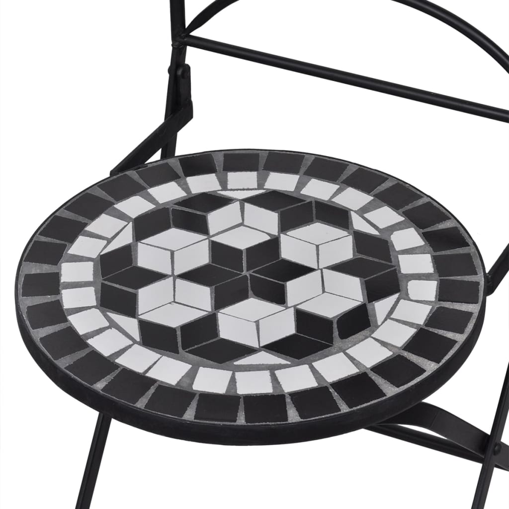 Patio Furniture | Black and White | Powder-coated iron and ceramic