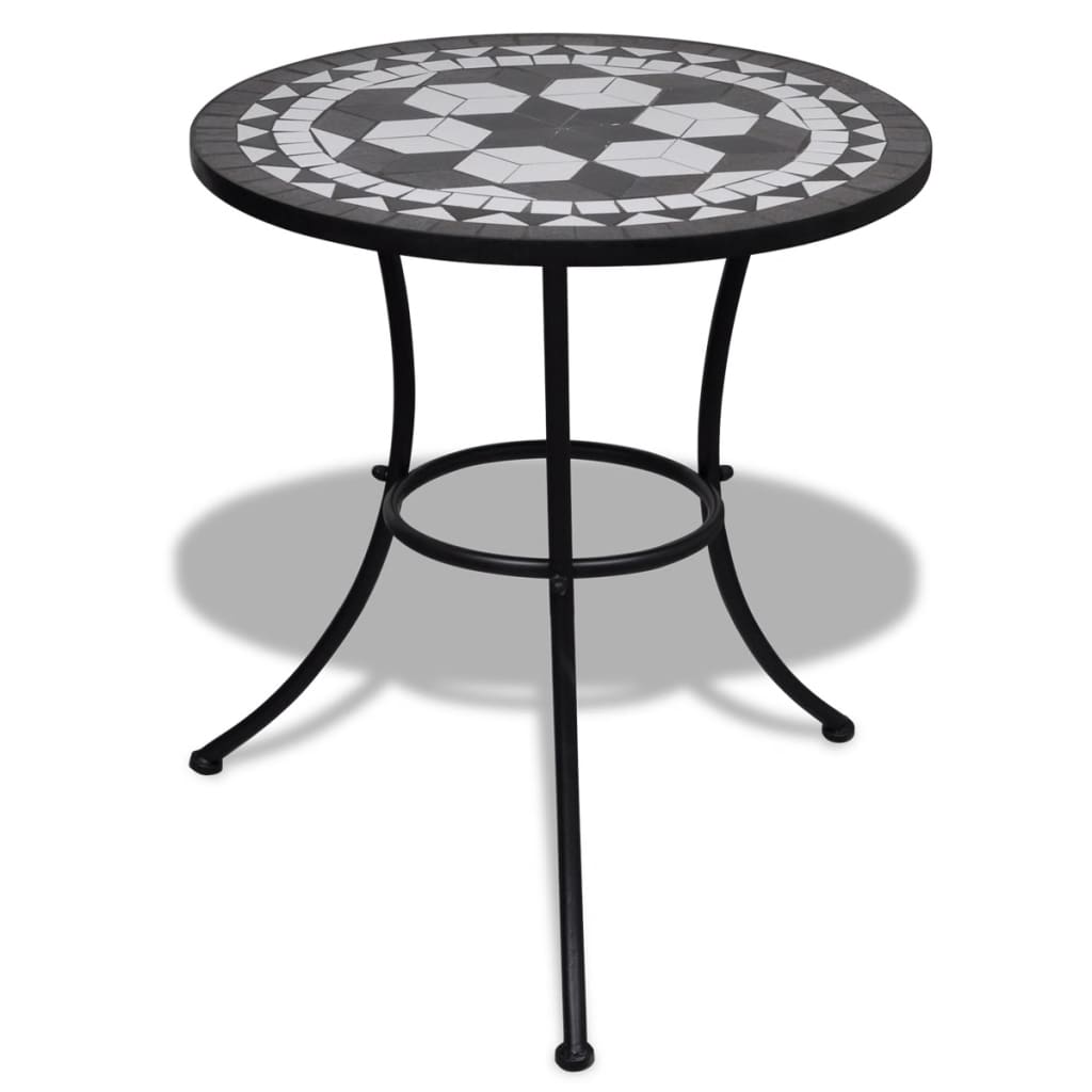 Patio Furniture | Black and White | Powder-coated iron and ceramic