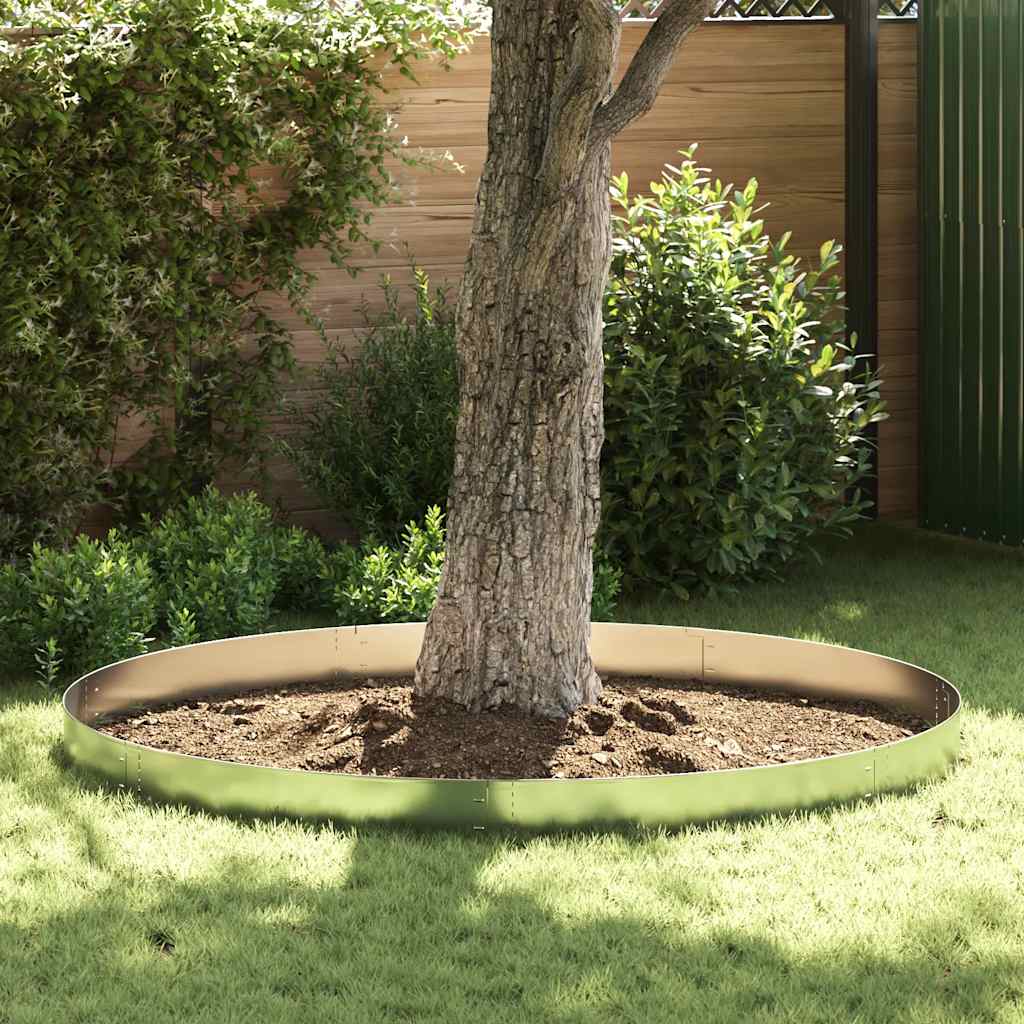 Set of 10 Flexible Lawn Fence Galvanised Steel 100 x 14 cm