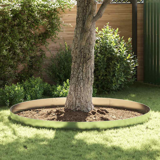 Set of 20 Flexible Lawn Fence Galvanised Steel 100 x 14 cm