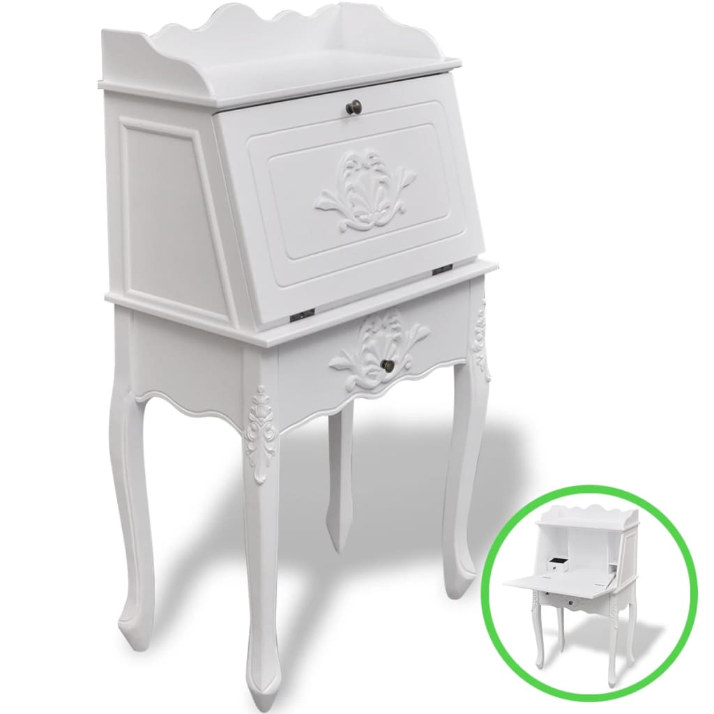 Desk | White | MDF and Pinewood | 60 x 36.4 x 111 cm | Desk | Rectangular