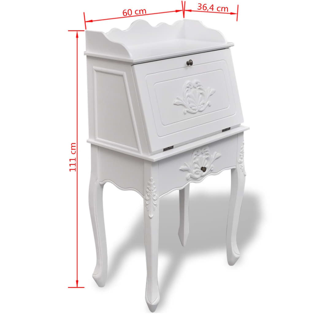 Desk | White | MDF and Pinewood | 60 x 36.4 x 111 cm | Desk | Rectangular
