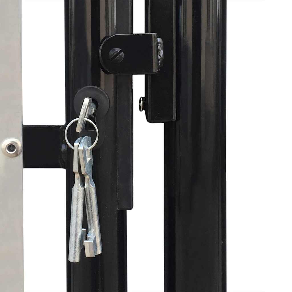 141684 vidaXL Black Single Door Fence Gate 100x75 cm