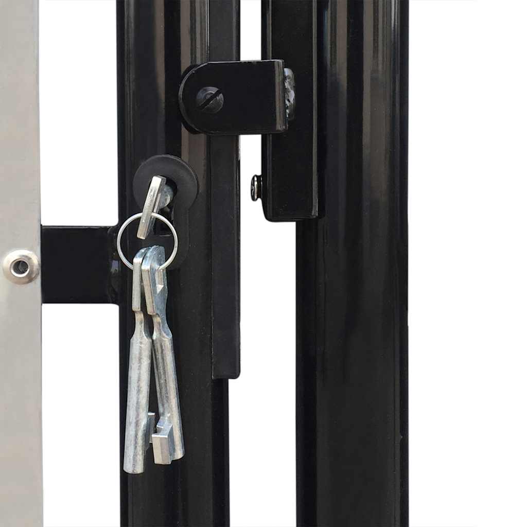 141685 vidaXL Black Single Door Fence Gate 100x100 cm
