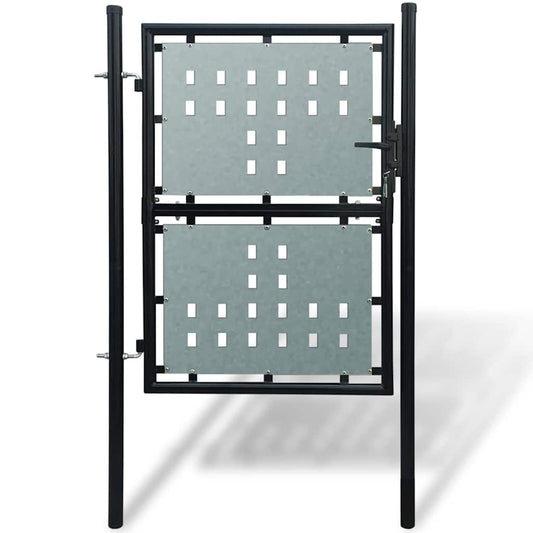 141687 vidaXL Black Single Door Fence Gate 100x150 cm