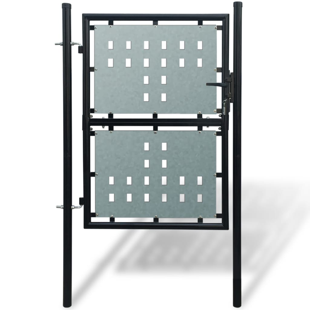 vidaXL Black Single Door Fence Gate 100 x 250 cm