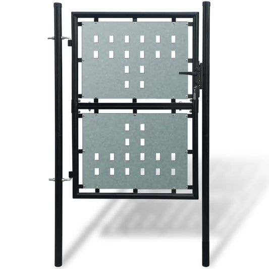 vidaXL Black Single Door Fence Gate 100 x 250 cm