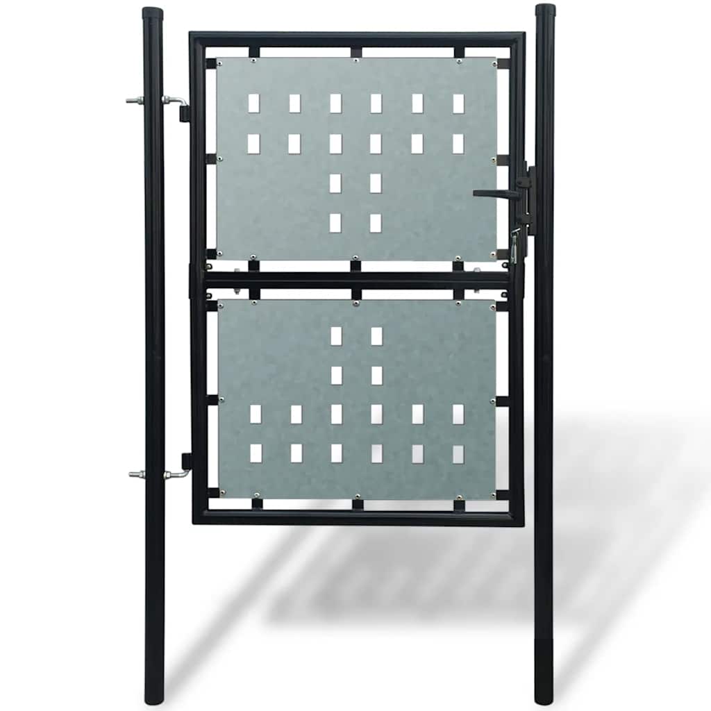 141689 vidaXL Black Single Door Fence Gate 100x200 cm