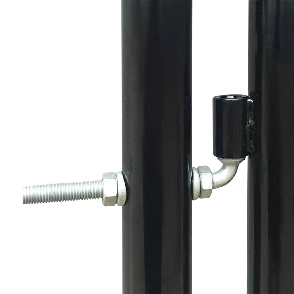 141689 vidaXL Black Single Door Fence Gate 100x200 cm