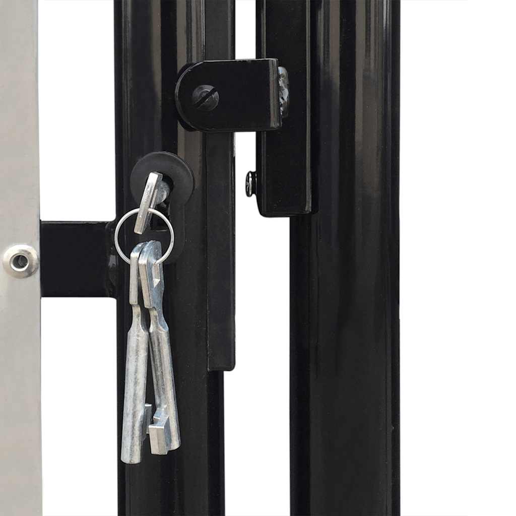 141689 vidaXL Black Single Door Fence Gate 100x200 cm