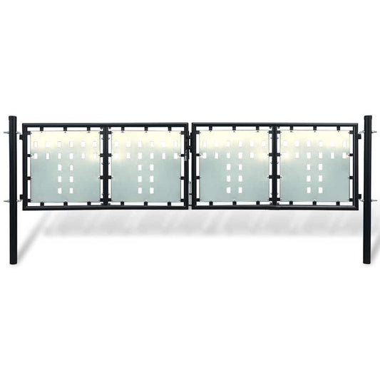 141690 vidaXL Black Single Door Fence Gate 300x75 cm