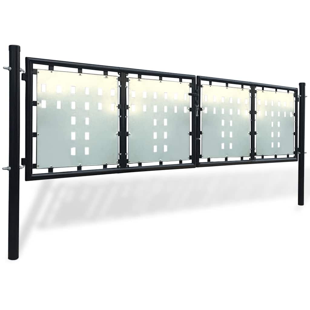 Black Single Door Fence Gate 300x75 cm