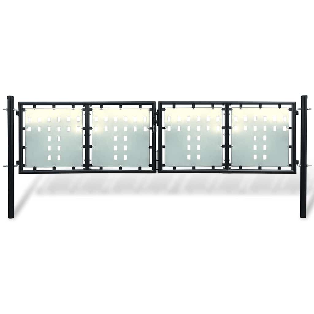 141691 vidaXL Black Single Door Fence Gate 300x100 cm