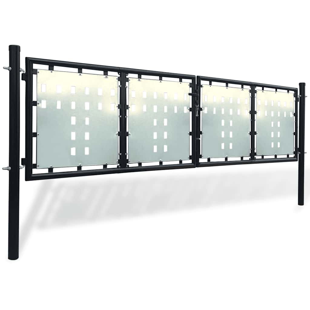 141691 vidaXL Black Single Door Fence Gate 300x100 cm