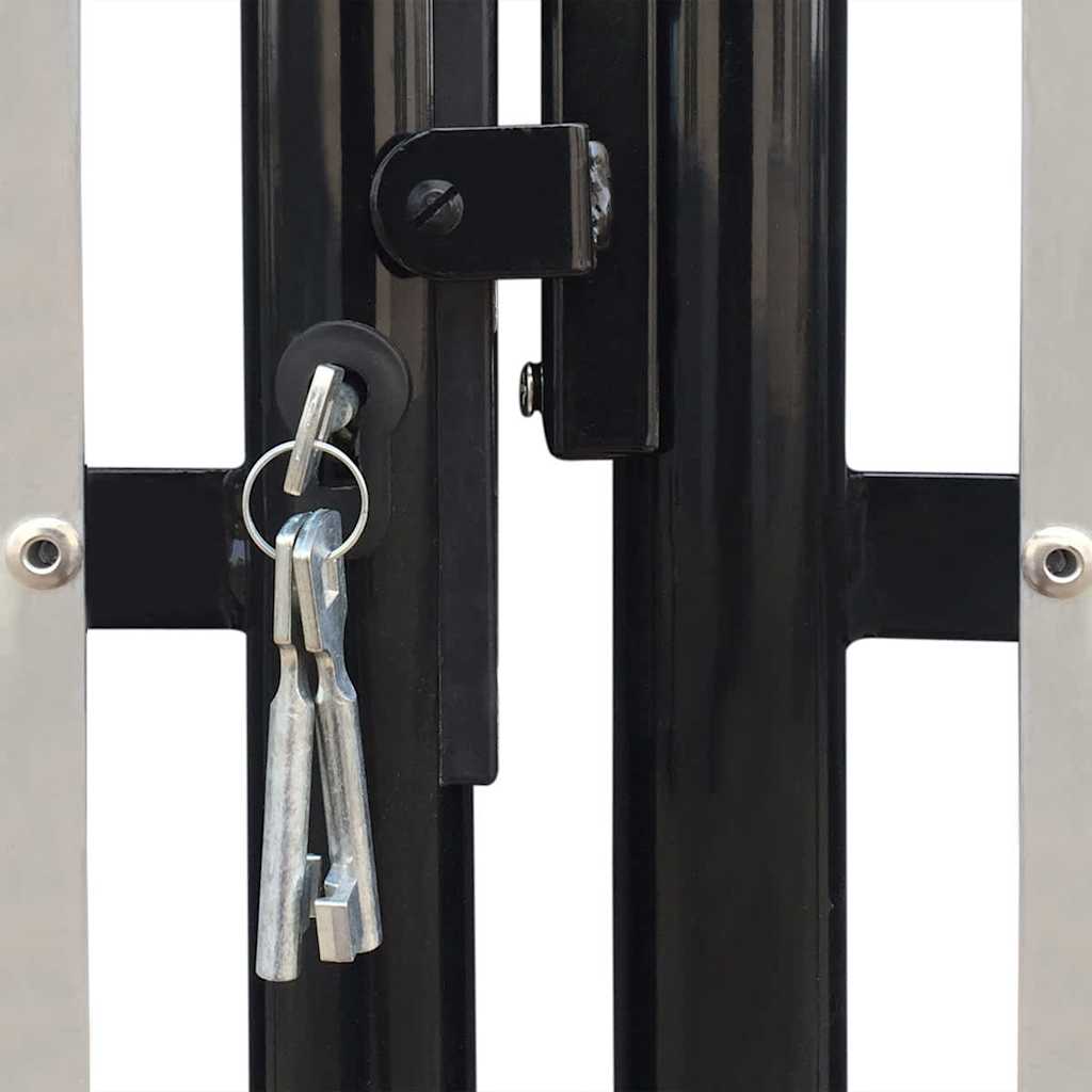 141691 vidaXL Black Single Door Fence Gate 300x100 cm