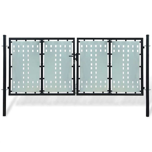 141692 vidaXL Black Single Door Fence Gate 300x125 cm