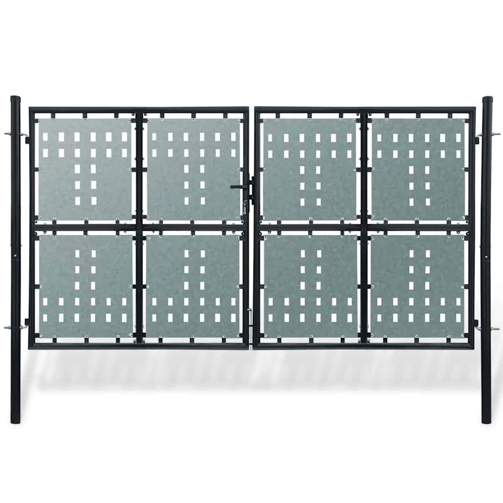 141693 vidaXL Black Single Door Fence Gate 300x150 cm