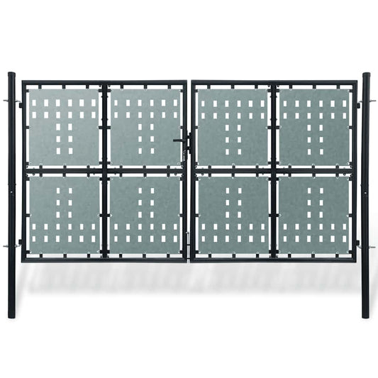 141693 vidaXL Black Single Door Fence Gate 300x150 cm