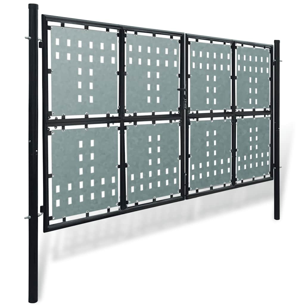 141693 vidaXL Black Single Door Fence Gate 300x150 cm