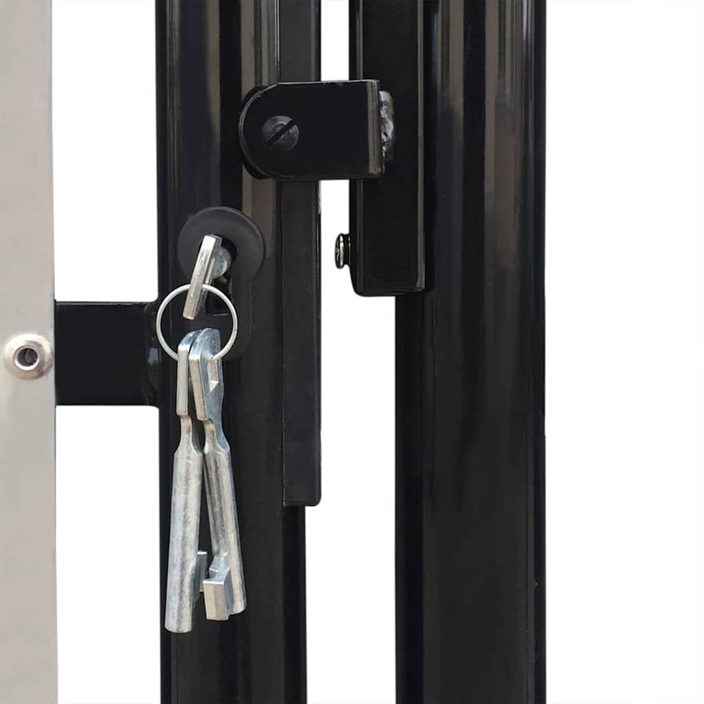 141693 vidaXL Black Single Door Fence Gate 300x150 cm