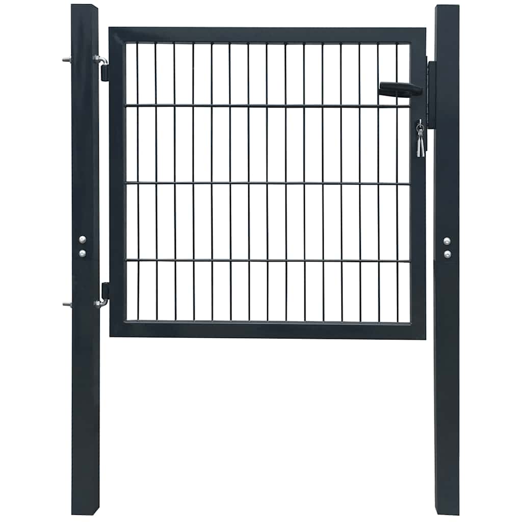 141740 vidaXL 2D Fence Gate (Single) Anthracite Grey 100x80 cm