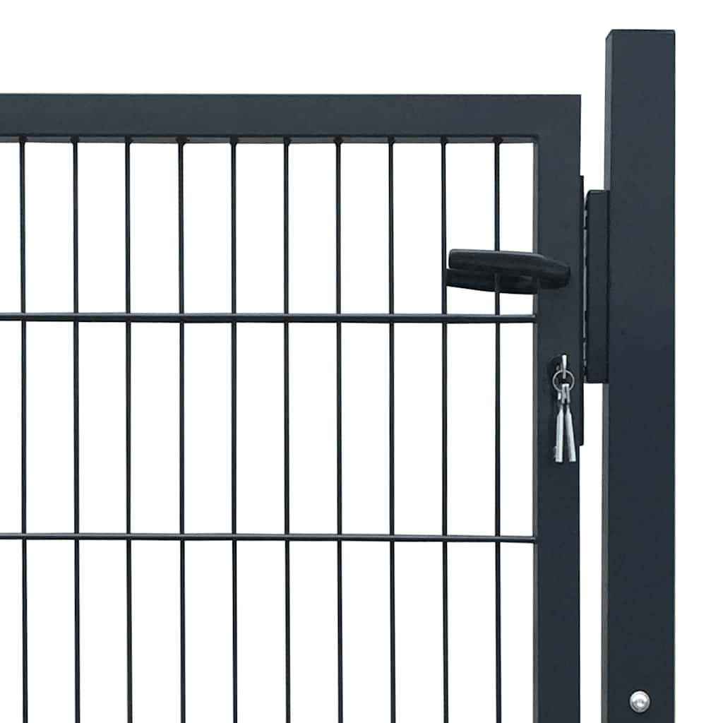 141740 vidaXL 2D Fence Gate (Single) Anthracite Grey 100x80 cm