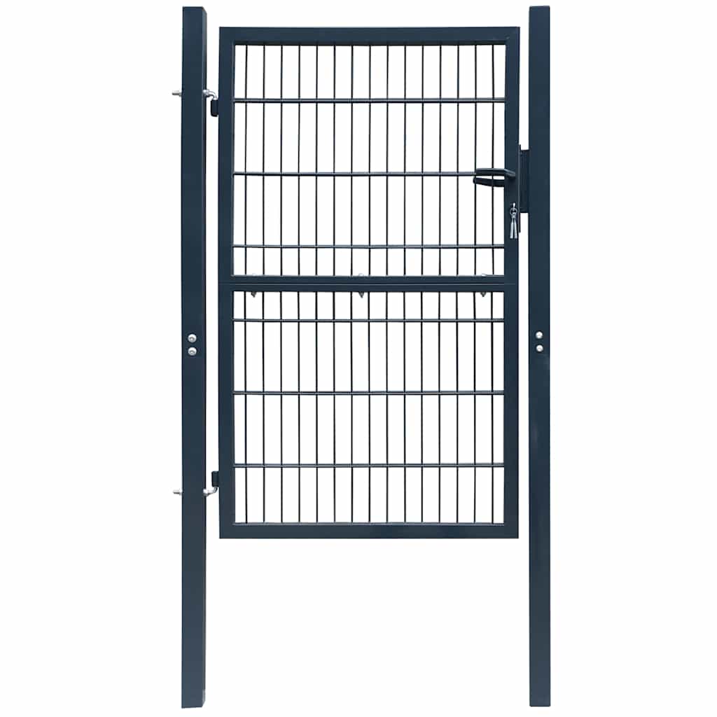 141742 vidaXL 2D Fence Gate (Single) Anthracite Grey 100x120 cm