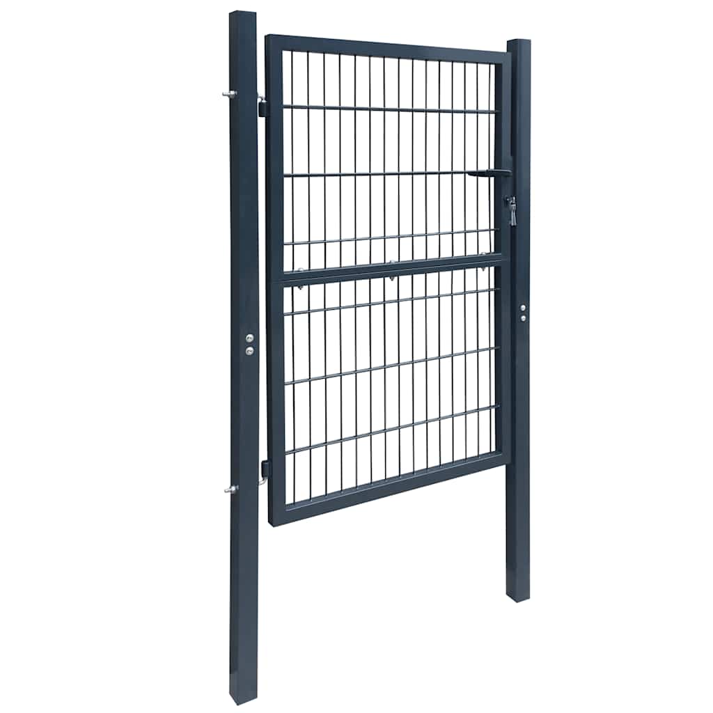 141742 vidaXL 2D Fence Gate (Single) Anthracite Grey 100x120 cm