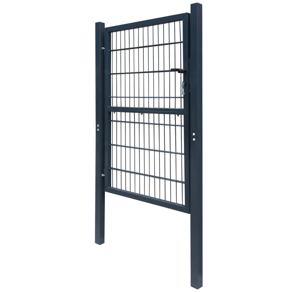 vidaXL 2D Fence Gate (Single) Anthracite Grey 106 x 190 cm