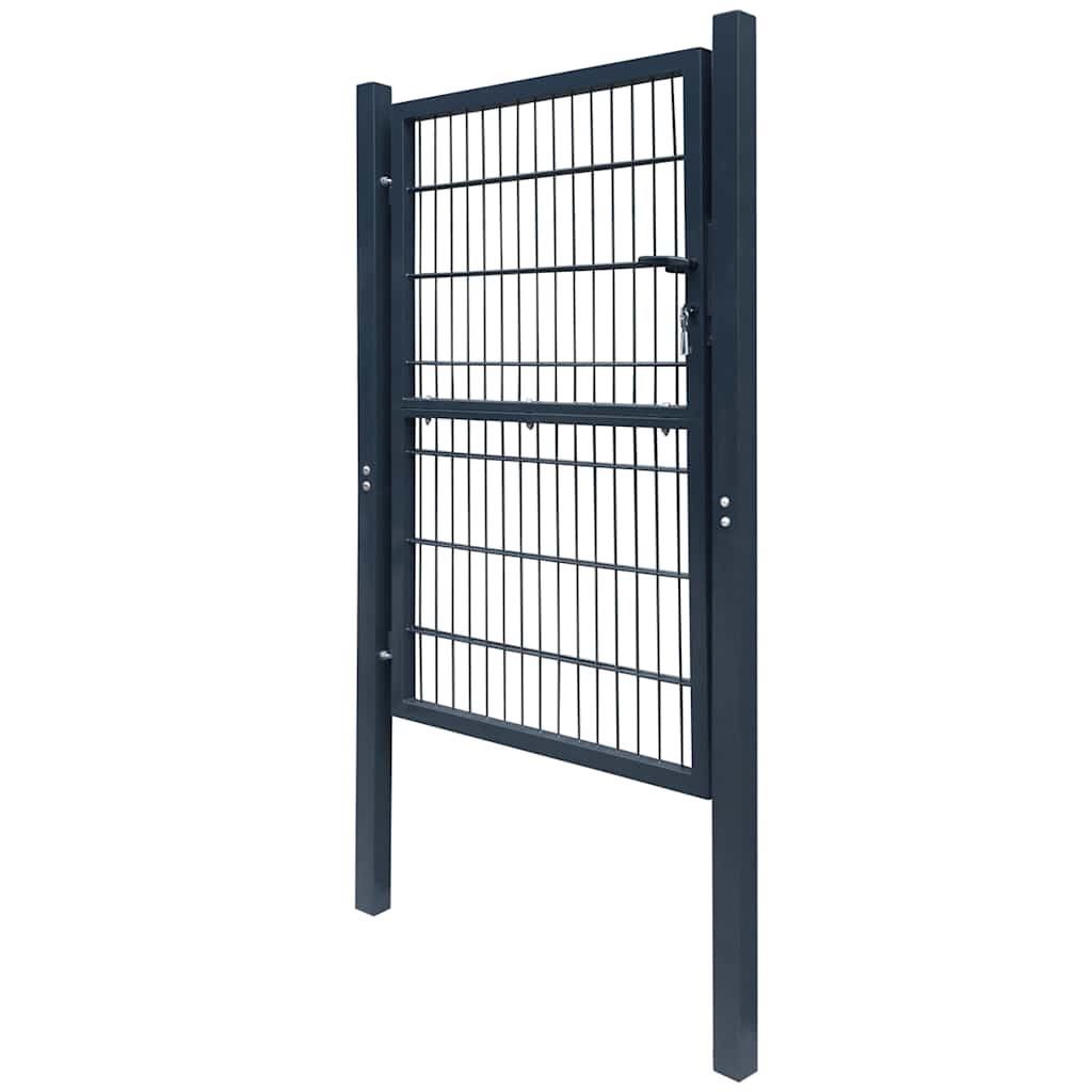 141743 vidaXL 2D Fence Gate (Single) Anthracite Grey 100x140 cm