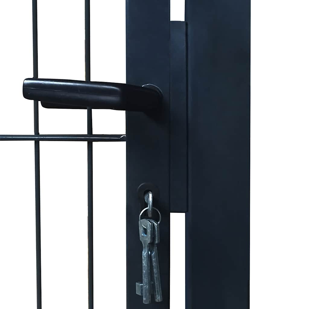 141743 vidaXL 2D Fence Gate (Single) Anthracite Grey 100x140 cm