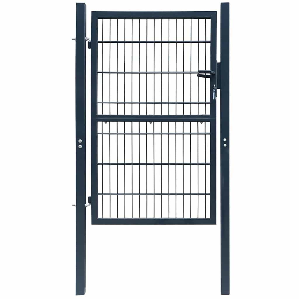 141744 vidaXL 2D Fence Gate (Single) Anthracite Grey 100x160 cm