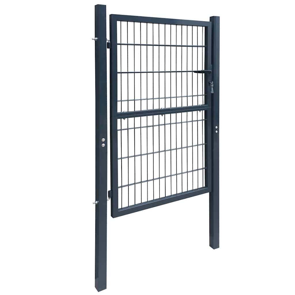 141744 vidaXL 2D Fence Gate (Single) Anthracite Grey 100x160 cm