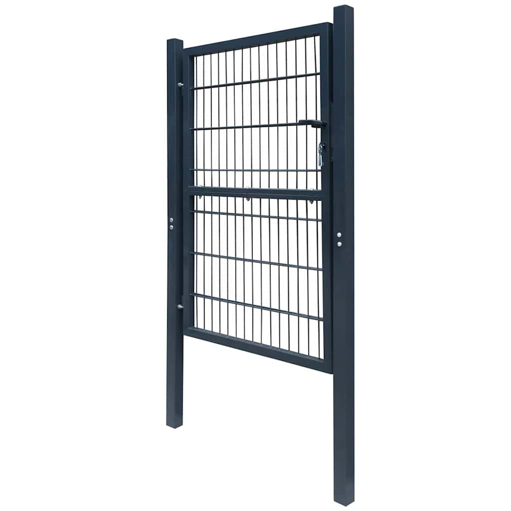 141744 vidaXL 2D Fence Gate (Single) Anthracite Grey 100x160 cm