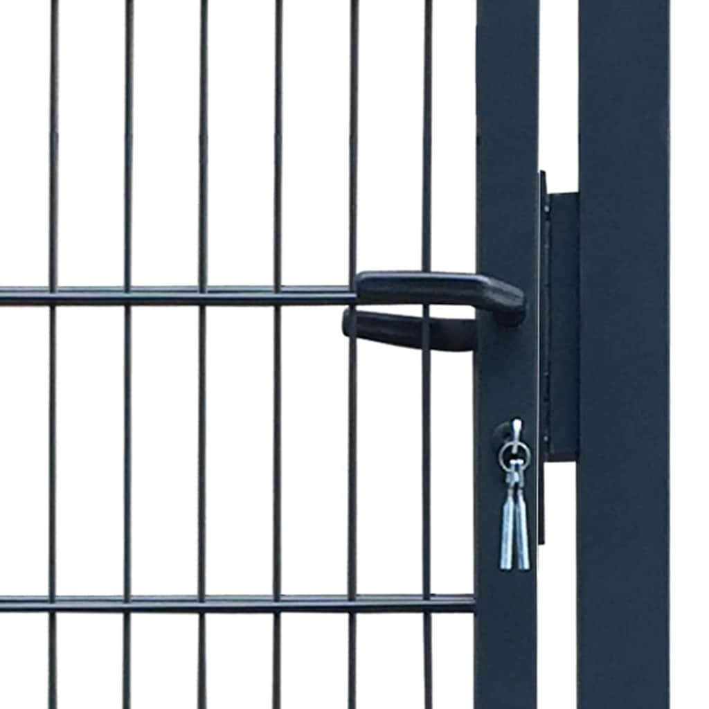 141744 vidaXL 2D Fence Gate (Single) Anthracite Grey 100x160 cm