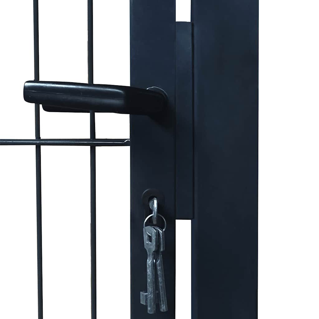 141744 vidaXL 2D Fence Gate (Single) Anthracite Grey 100x160 cm