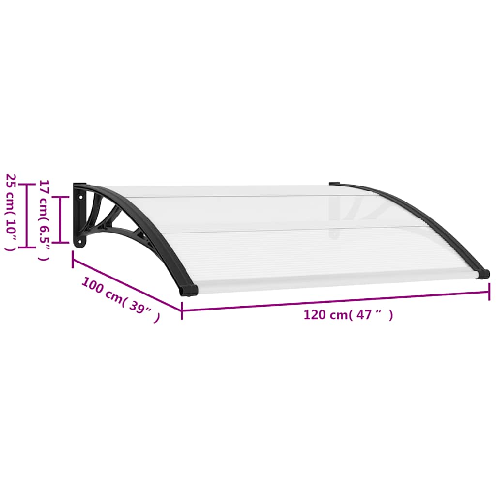 Door Canopy | Black brackets and transparent sheets