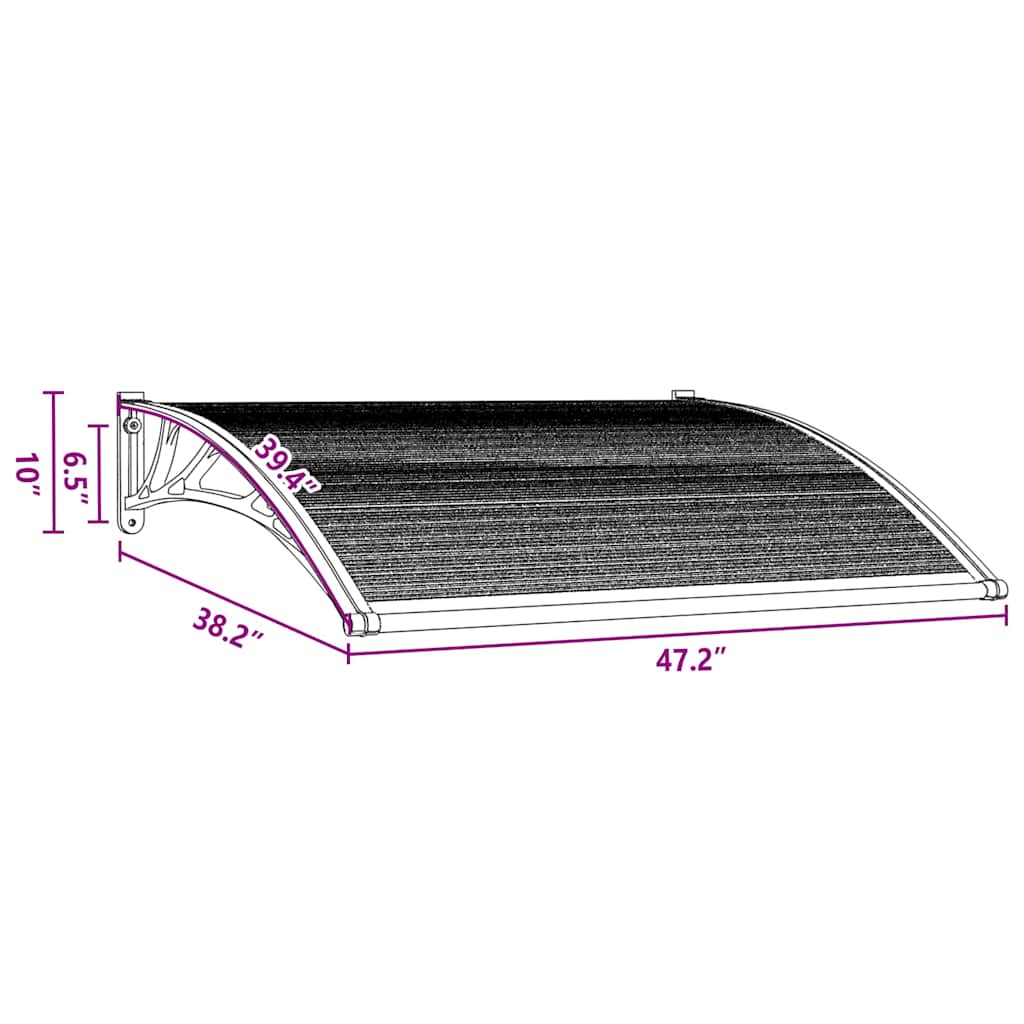 Door Canopy | Black brackets and transparent sheets