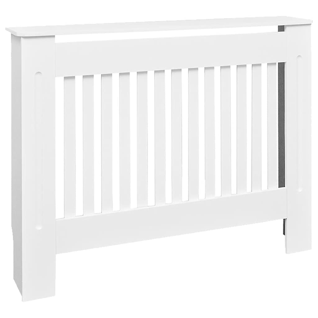 White Radiator Cover Heating Cabinet 112 cm Engineered Wood