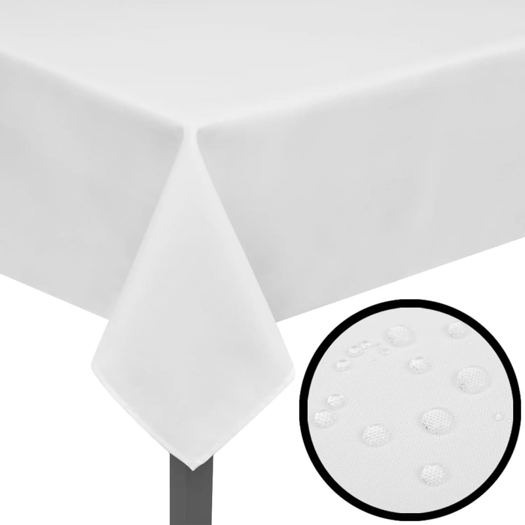 5 Tablecloths White 170 x 130 cm