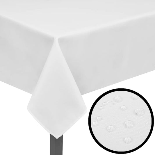 5 Tablecloths White 190 x 130 cm