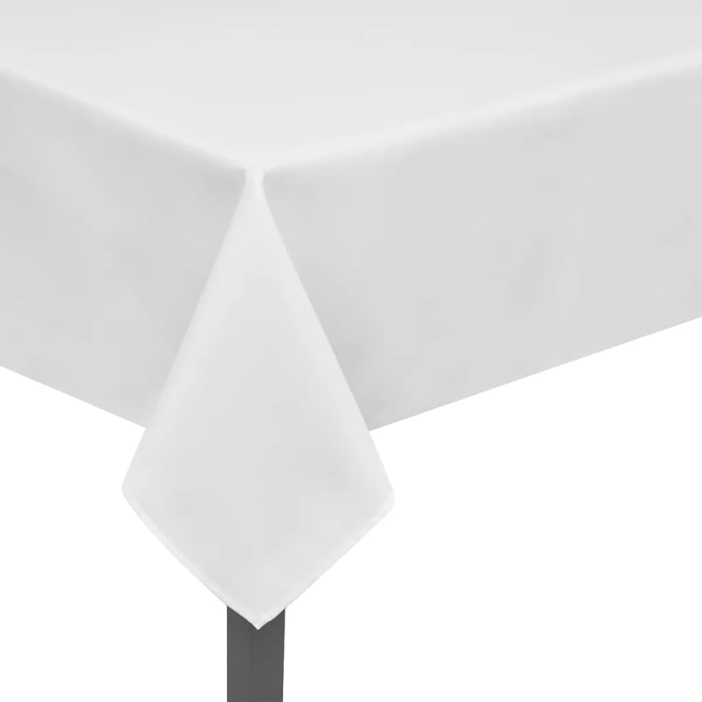 5 Tablecloths White 220 x 130 cm