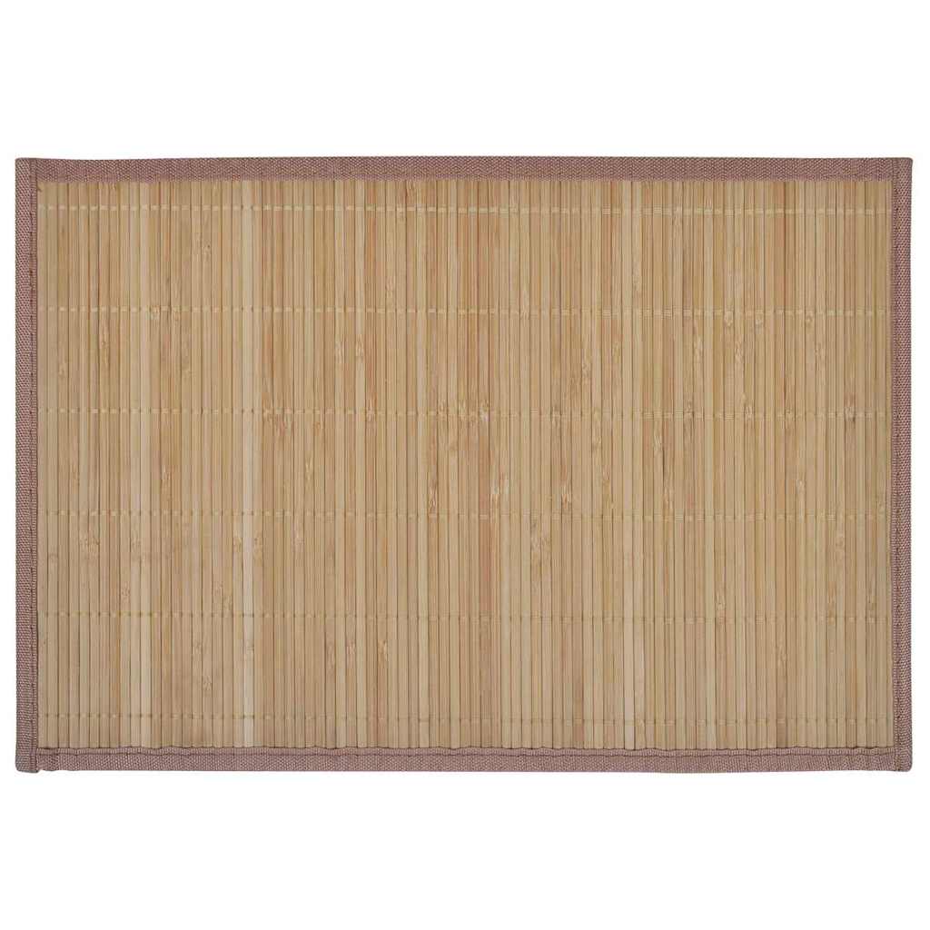 242108 6 Bamboo Placemats 30 x 45 cm Brown