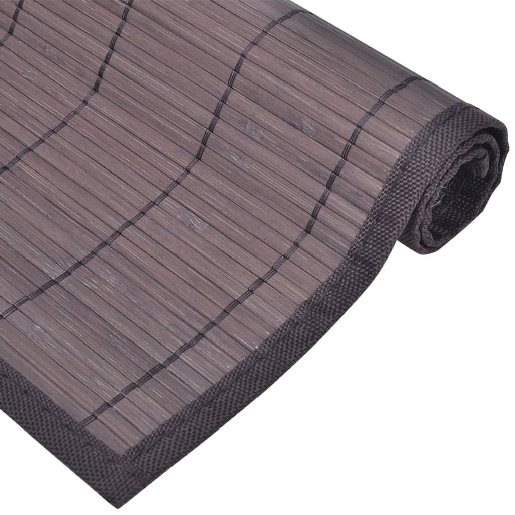 6 Bamboo Placemats 30 x 45 cm Dark Brown