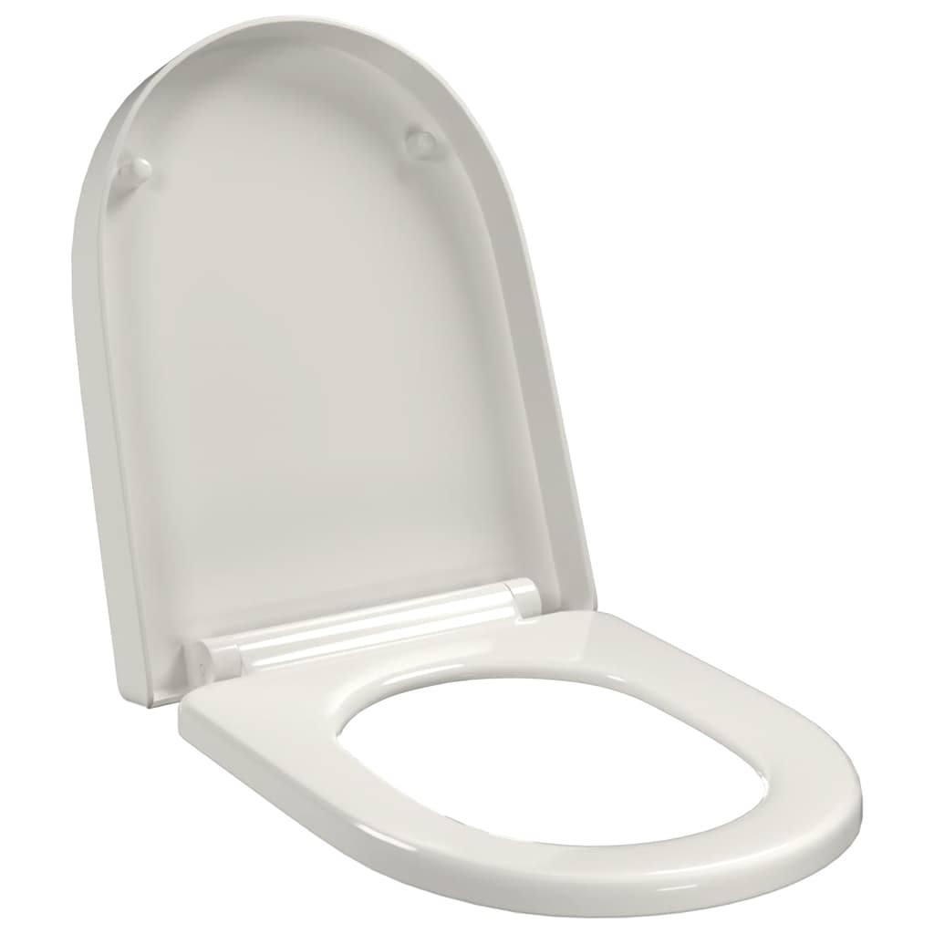 Soft-close Toilet Seat with Quick-release Design White Square