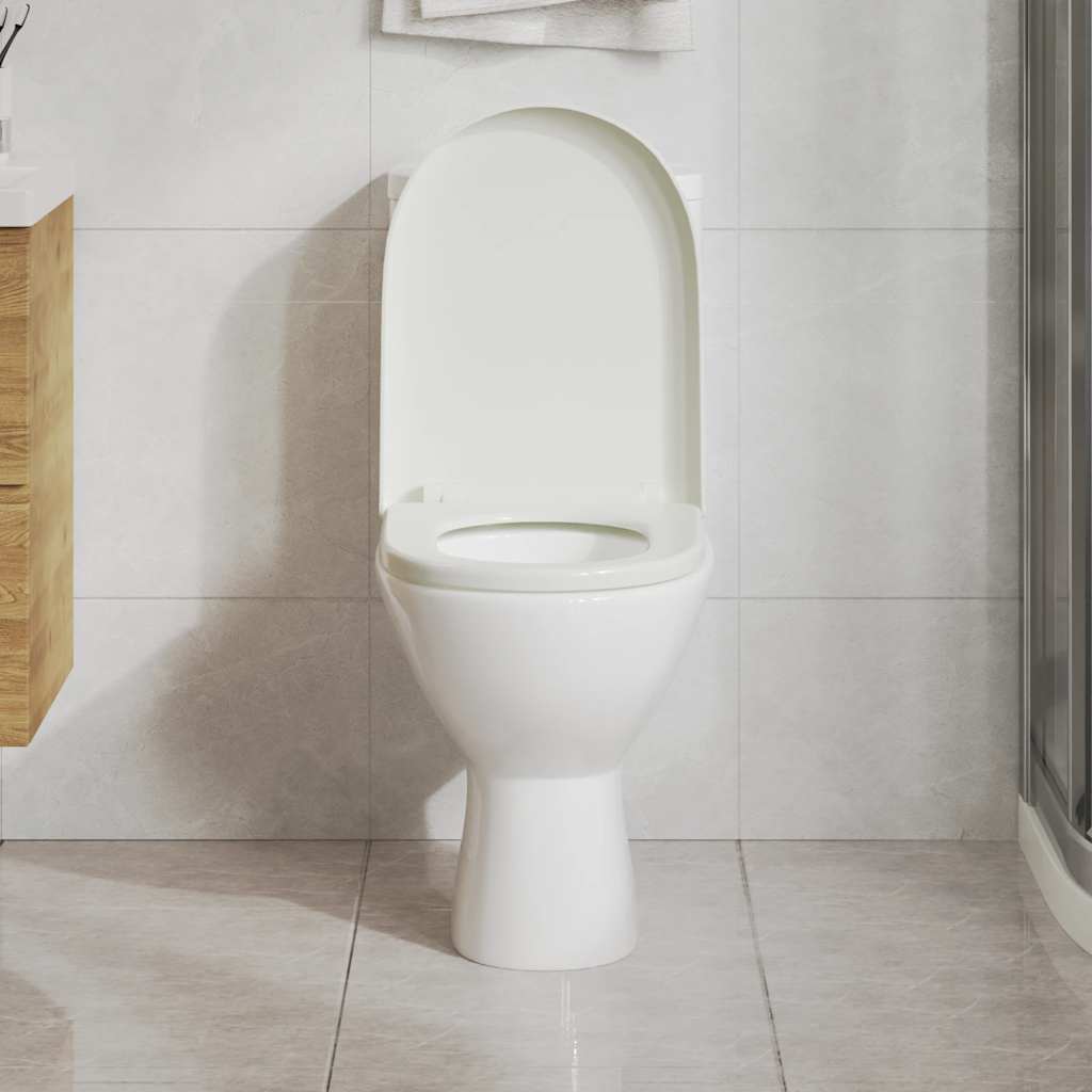 Soft-close Toilet Seat with Quick-release Design White Square