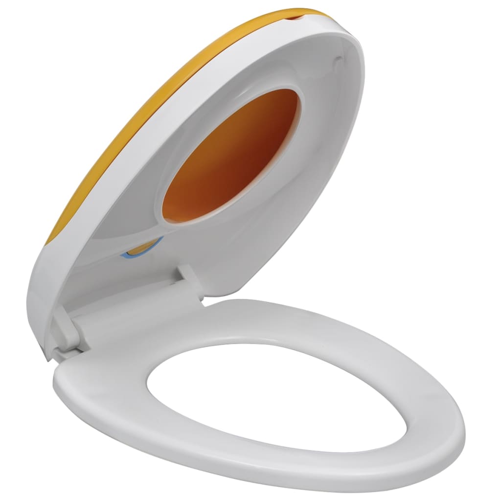 White & Yellow Soft-close Toilet Seat Adults/Children