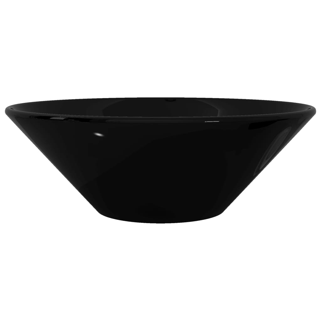 Ceramic Bathroom Sink Basin Black Round