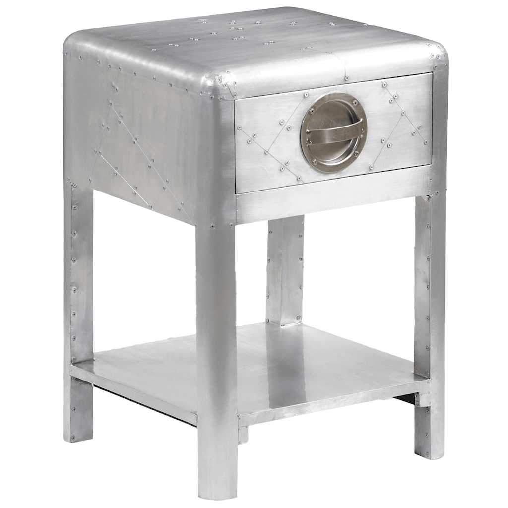 Aviator End Table with 1 Drawer Vintage Aircraft Airman Style